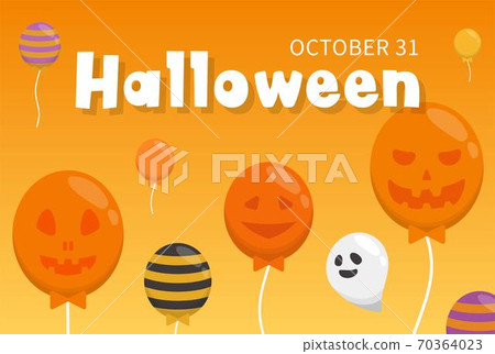 Halloween decoration balloons, scary funny expressions, cartoon comic vector illustration, card Halloween decoration balloons, scary funny expressions, cartoon comic vector illustration, card 70364023
