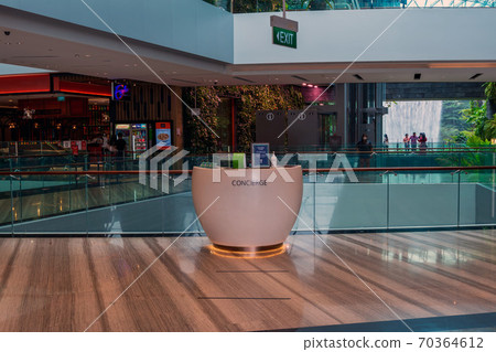 [新加坡]樟宜國際機場的珠寶瀑布 70364612