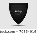 Vector metal shield with dark black Geometric grid carbon fiber texture background 70364916