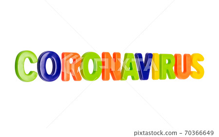 Text CORONAVIRUS on a white background. 70366649