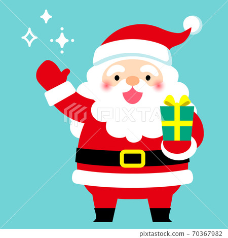 聖誕老人與目前可愛的矢量圖 70367982