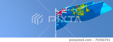 3D rendering of the national flag of Pitcairn islands waving in the wind 70368701