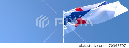 3D rendering of the national flag of Netherlands Antilles waving in the wind 70368707