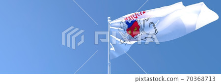 3D rendering of the national flag of Mayotte waving in the wind 70368713
