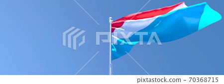 3D rendering of the national flag of Luxembourg waving in the wind 70368715