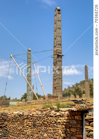 Ancient obelisks in city Aksum, Ethiopia Ancient obelisks in city Aksum, Ethiopia 70368726