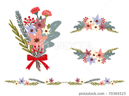 Bouquet Flower Frame Vector Illustration Stock Illustration