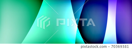 Fluid gradient neon color waves, vector abstract background 70369381