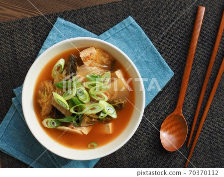 Korean food kimchi tofu potato soup Korean food kimchi tofu potato soup 70370112