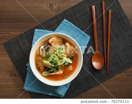 Korean food kimchi tofu potato soup Korean food kimchi tofu potato soup 70370113