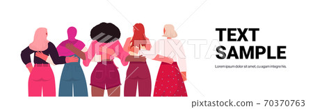 mix race girls standing together female empowerment movement women power concept mix race girls standing together female empowerment movement women power concept 70370763