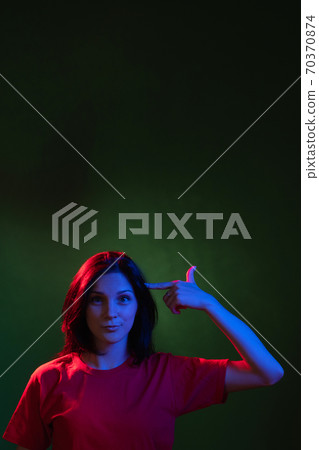 female night portrait mind blown stress anxiety 70370874