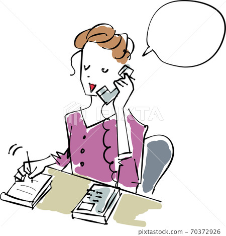 Telephone female manners illustration 70372926