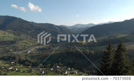 Top view of mountain village. 70373008