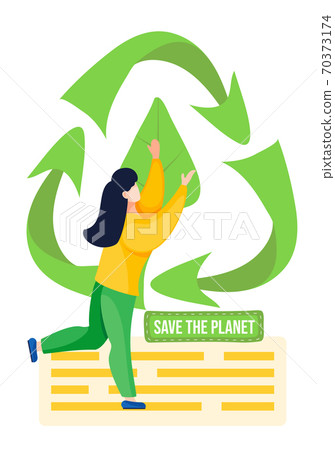 Save the planet concept. Environmentally friendly products, recycling. Waste-free production 70373174