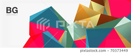 3d mosaic abstract backgrounds, low poly shape geometric design 70373449