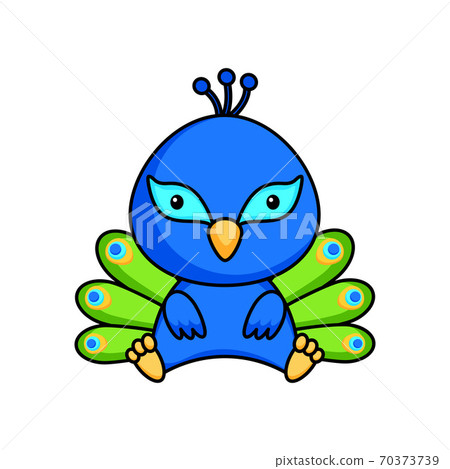 Cute business peacock icon on white background.... - Stock Illustration  [70373739] - PIXTA