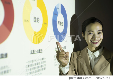 business woman giving a presentation business woman giving a presentation 70373967