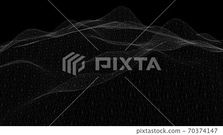 3d rendering - wireframe model of mountain 3d rendering - wireframe model of mountain 70374147