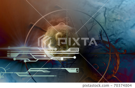 Digital 3d illustration of cancer cells in human body Digital 3d illustration of cancer cells in human body 70374804