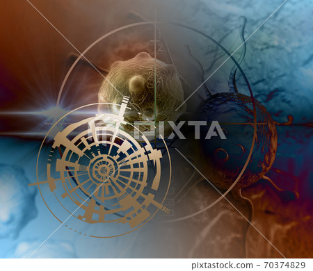 Digital 3d illustration of cancer cells in human body Digital 3d illustration of cancer cells in human body 70374829