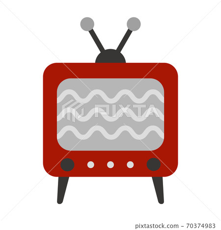 帶天線的模擬電視的插圖 70374983
