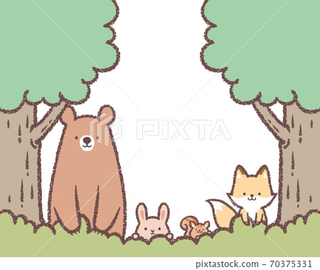 Tree, grass and animal frame Tree, grass and animal frame 70375331