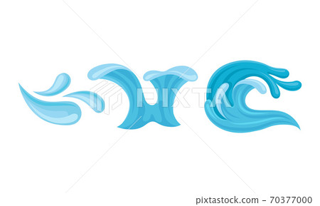 Blue Curved Water Splashes with Drops Vector Set Blue Curved Water Splashes with Drops Vector Set 70377000