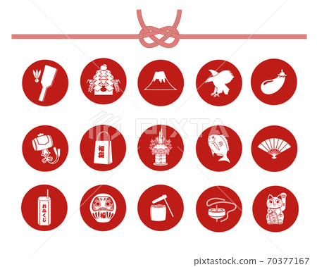 Silhouette icon new year illustration material set Silhouette icon new year illustration material set 70377167