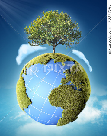 Tree on planet Earth - Stock Illustration [70377569] - PIXTA
