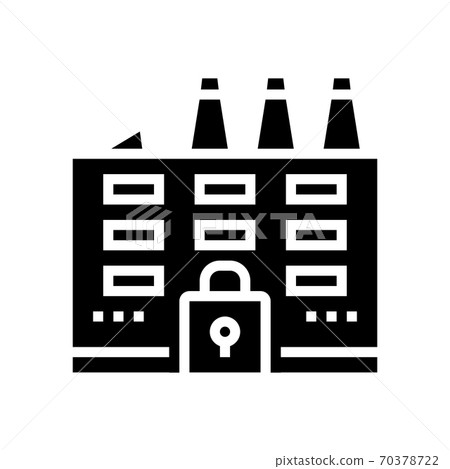 closed factory glyph icon vector illustration closed factory glyph icon vector illustration 70378722