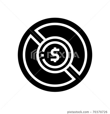 money crossed out coin glyph icon vector illustration money crossed out coin glyph icon vector illustration 70378726