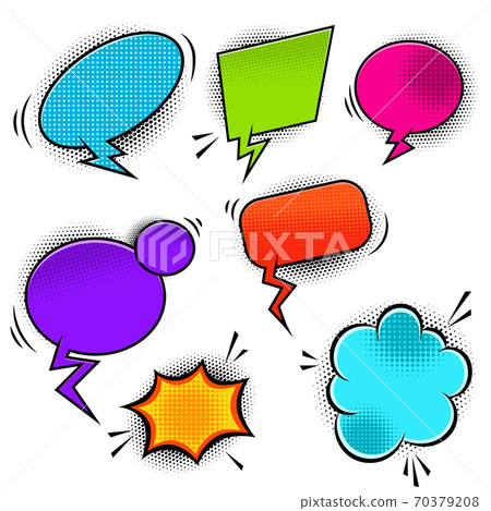 set of empty comic style speech bubbles. Design element for poster, banner. set of empty comic style speech bubbles. Design element for poster, banner. 70379208