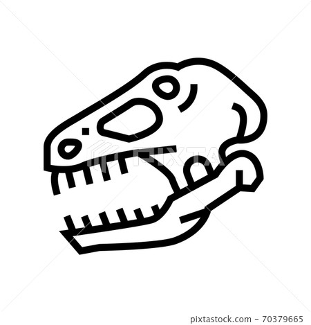 dinosaur skull line icon vector illustration 70379665