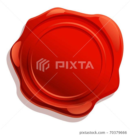 Wedding wax seal icon, cartoon style 70379666