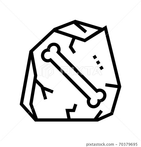 bone in stone line icon vector illustration 70379695