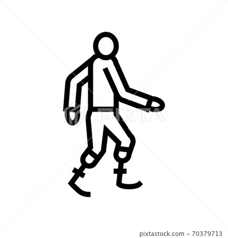 human with legs prosthesis line icon vector illustration human with legs prosthesis line icon vector illustration 70379713