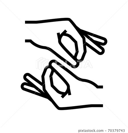 sign language line icon vector illustration - Stock Illustration ...