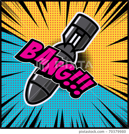 Comic style bomb illustration. Design element for poster, banner, flyer. Comic style bomb illustration. Design element for poster, banner, flyer. 70379980
