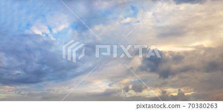 Beautiful cloudy sky. Blue sky with clouds and sun light 70380263