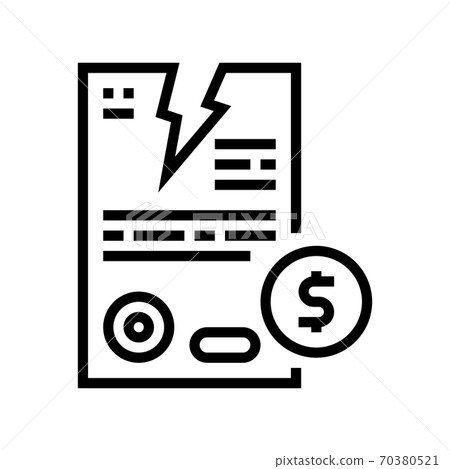 contract breaking line icon vector illustration contract breaking line icon vector illustration 70380521