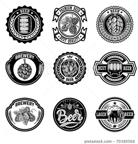 Set of vintage beer labels. Design elements for logo, label, emblem, sign, menu. 70380568
