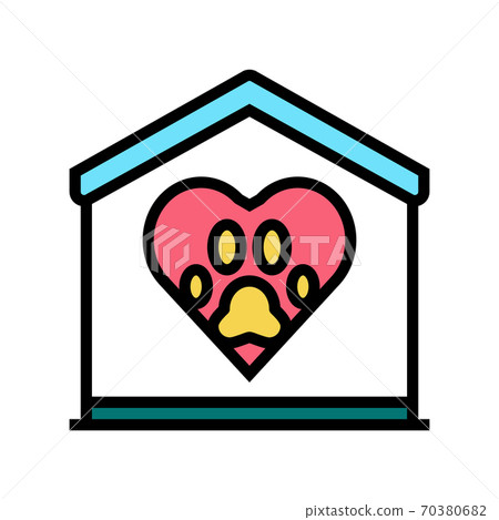 love domestic pet color icon vector illustration love domestic pet color icon vector illustration 70380682