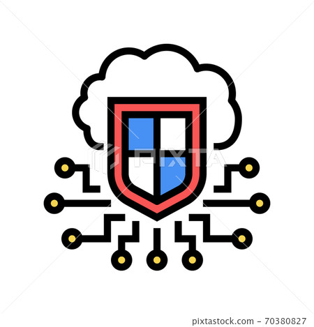 electonic cloud protection color icon vector illustration electonic cloud protection color icon vector illustration 70380827
