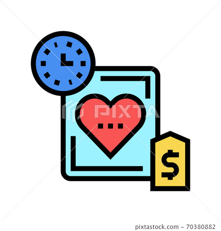 heart transplant price and time color icon vector illustration 70380882