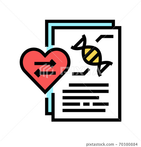 dna research for heart transplant color icon vector illustration 70380884