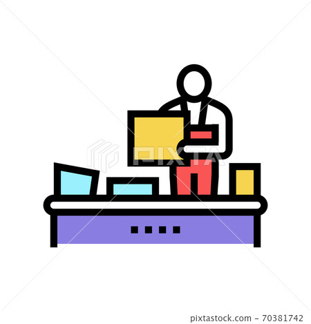 recycling plant worker sorting garbage color icon vector illustration 70381742