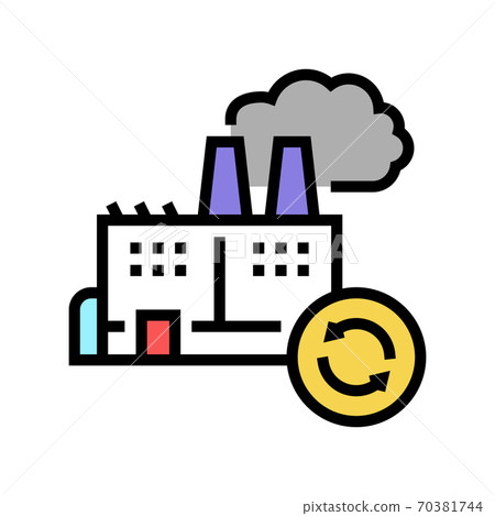 garbege recycling factory color icon vector illustration garbege recycling factory color icon vector illustration 70381744
