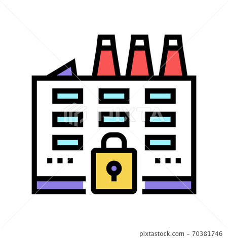 closed factory color icon vector illustration closed factory color icon vector illustration 70381746