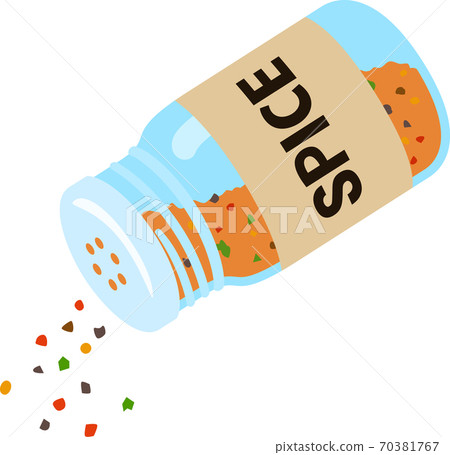 Mixed spice sprinkled from the jar 70381767